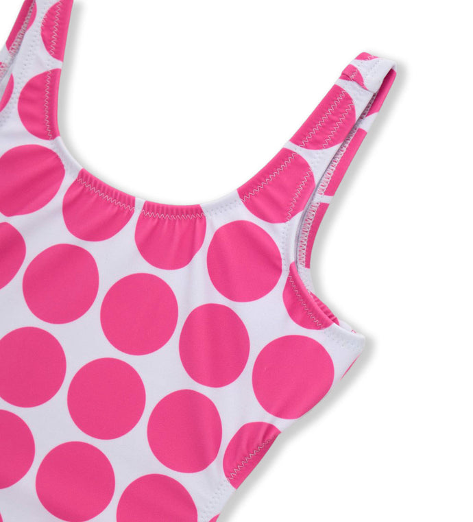 Girl - Polka Dot One-Piece Swimsuit 9 - 10 Y Pink