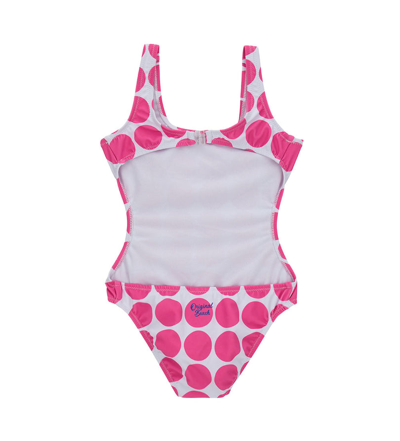 Girl - Polka Dot One-Piece Swimsuit 9 - 10 Y Pink