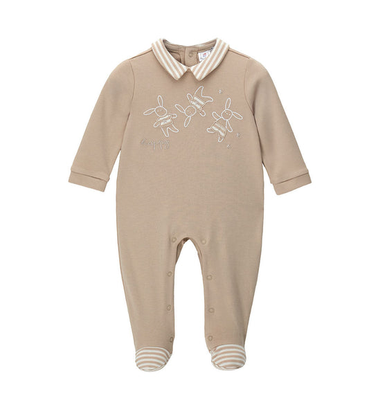 Newborn - Strip romper Beige 1M