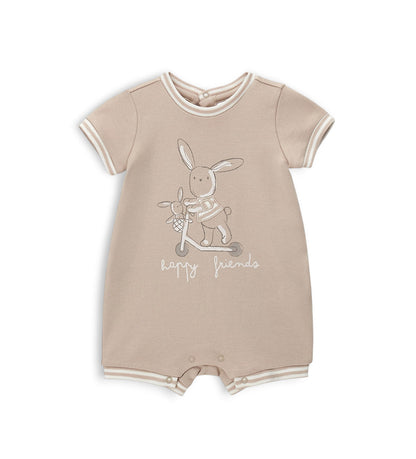 Newborn - Striped romper  Beige 1M