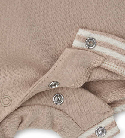 Newborn - Striped romper  Beige 1M