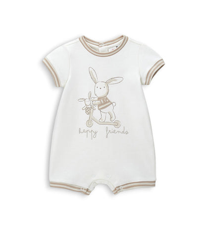 Newborn - Striped romper  Beige 1M