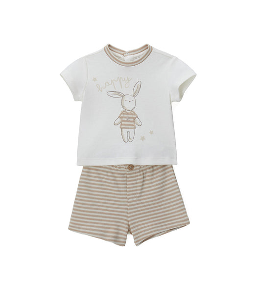 Newborn - T-shirt and bermuda shorts set White 1M