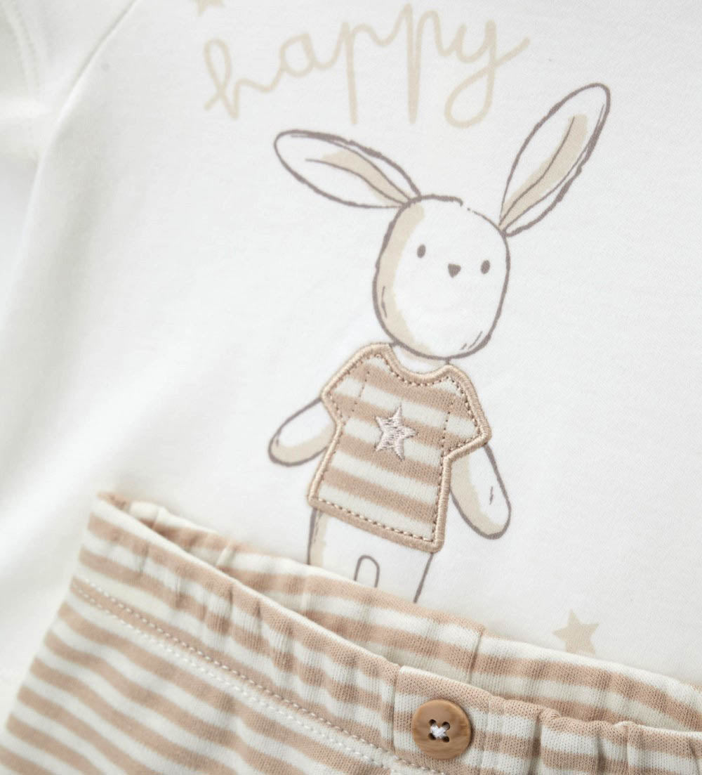Newborn - T-shirt and bermuda shorts set White 1M