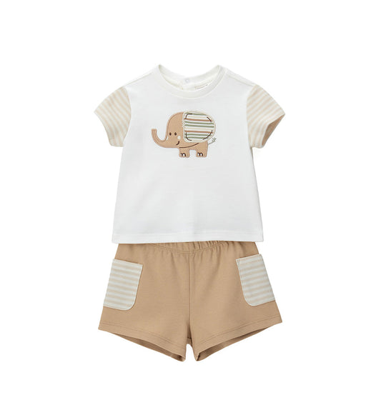 Newborn - T-shirt and shorts set White 1M