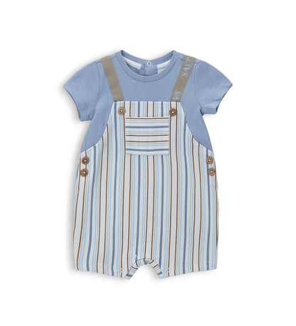 Newborn - Striped romper Navy blue 1M