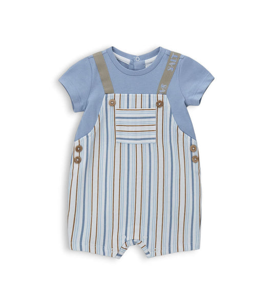 Newborn - Striped romper Navy blue 1M