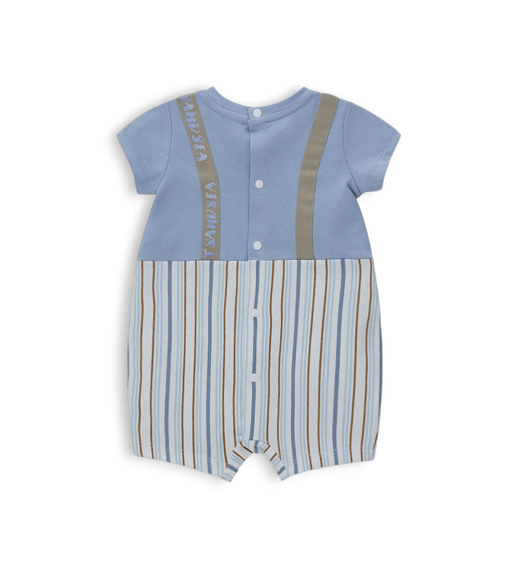 Newborn - Striped romper Navy blue 1M