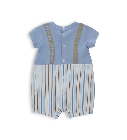 Newborn - Striped romper Navy blue 1M