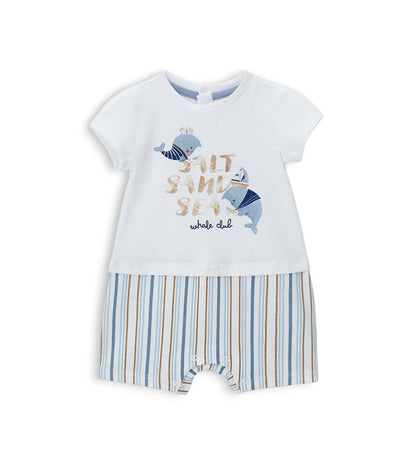 Newborn - Whale rompers White 1M