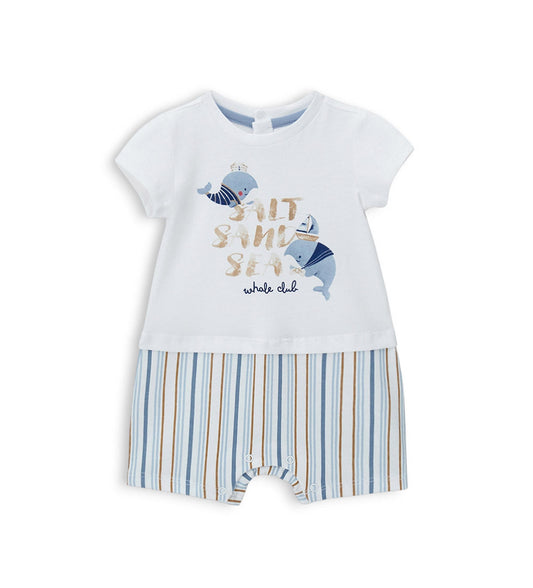 Newborn - Whale rompers White 1M