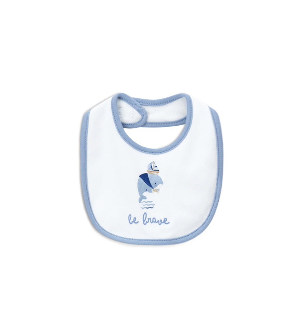 Newborn - Whale bib White UNI
