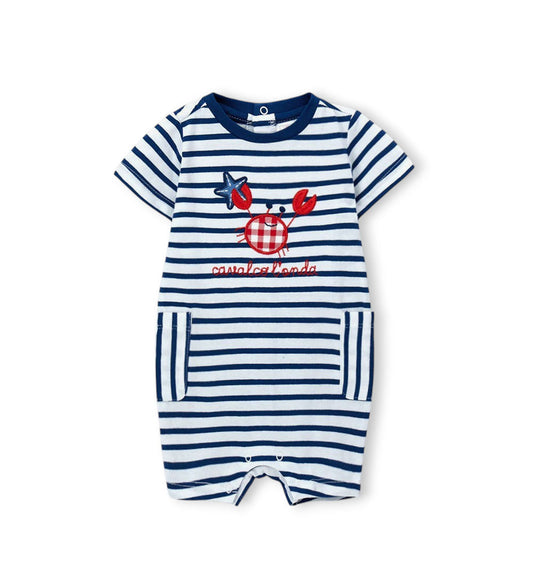 Newborn - Striped romper 1M Blue