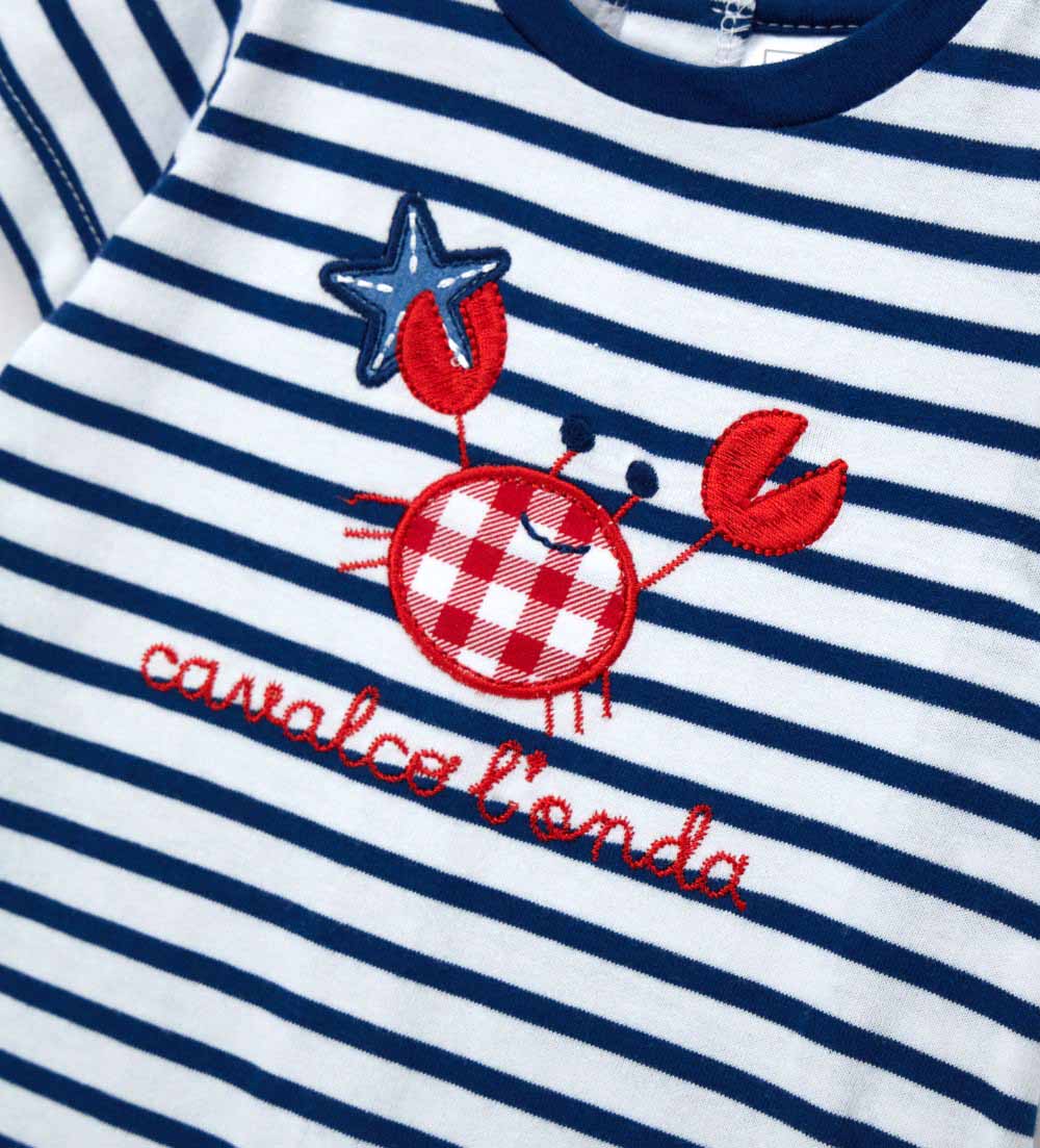 Newborn - Striped romper 1M Blue