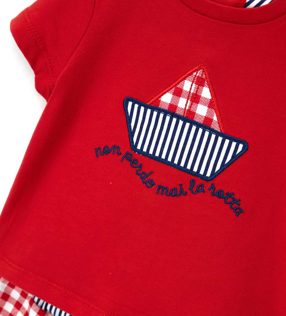 Newborn - T-shirt & bermuda shorts set 1M Red