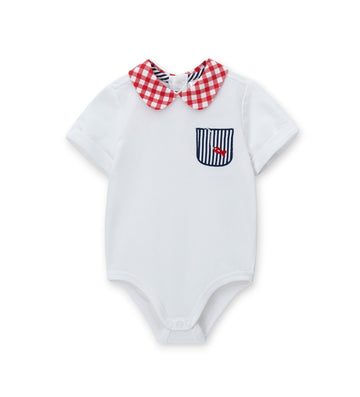 Newborn - Printed bodysuit 1M White
