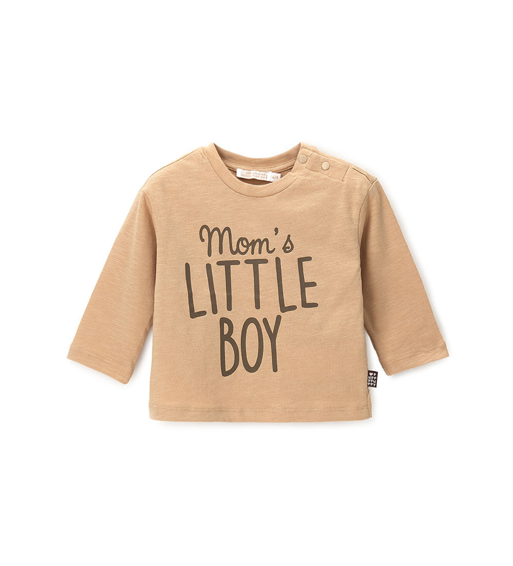Newborn - Printed T-shirt Beige 9 - 12 M