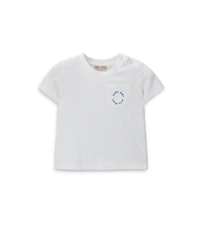 Newborn - T-shirt with pocket White 9 - 12 M