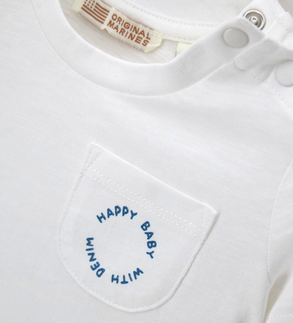 Newborn - T-shirt with pocket White 9 - 12 M