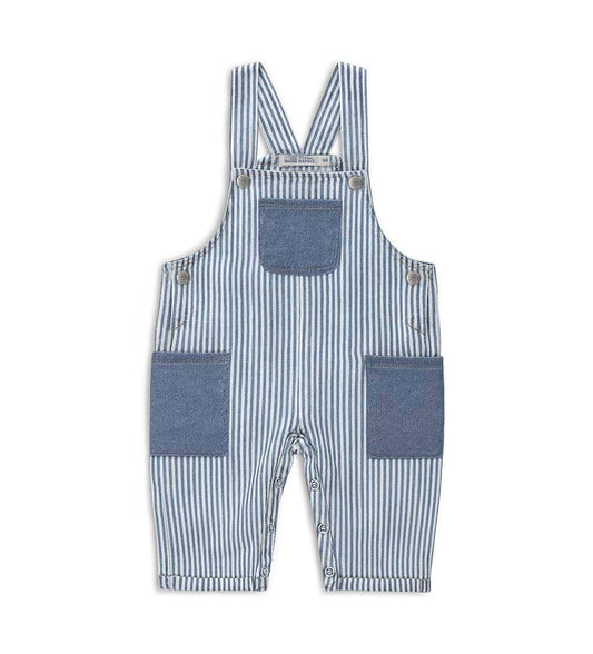 Newborn - Striped overalls Blue 9 - 12 M