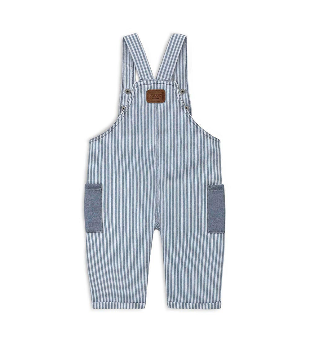 Newborn - Striped overalls Blue 9 - 12 M