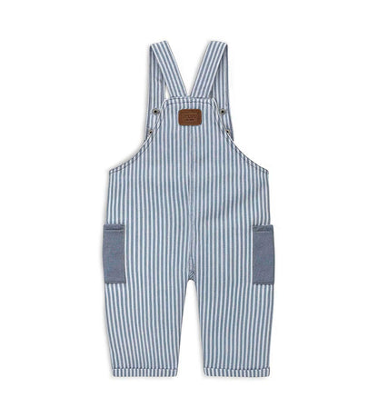 Newborn - Striped overalls Blue 9 - 12 M