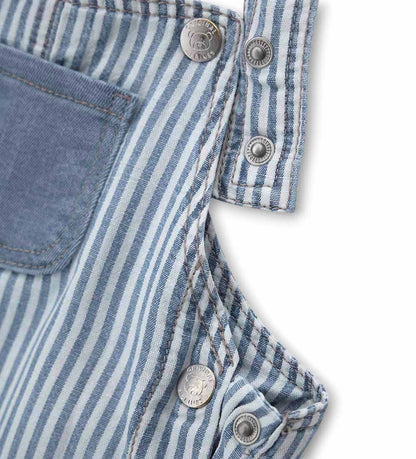 Newborn - Striped overalls Blue 9 - 12 M