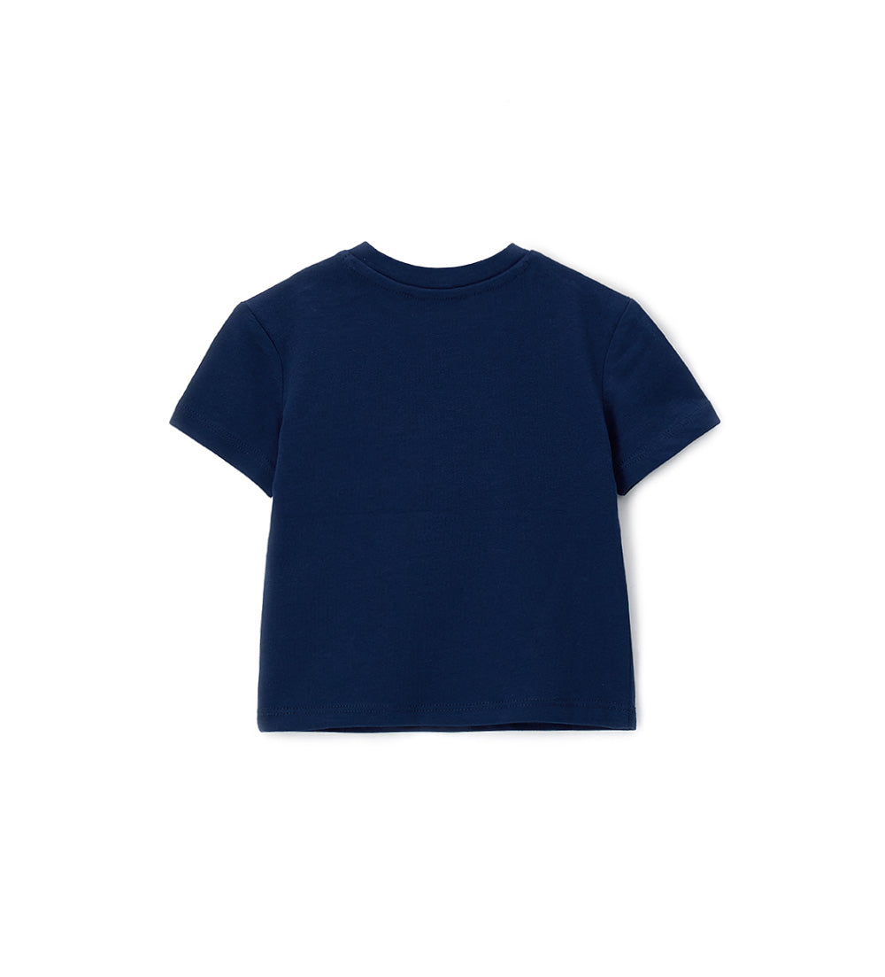 Newborn - Cotton T-shirt 9 - 12 M Blue