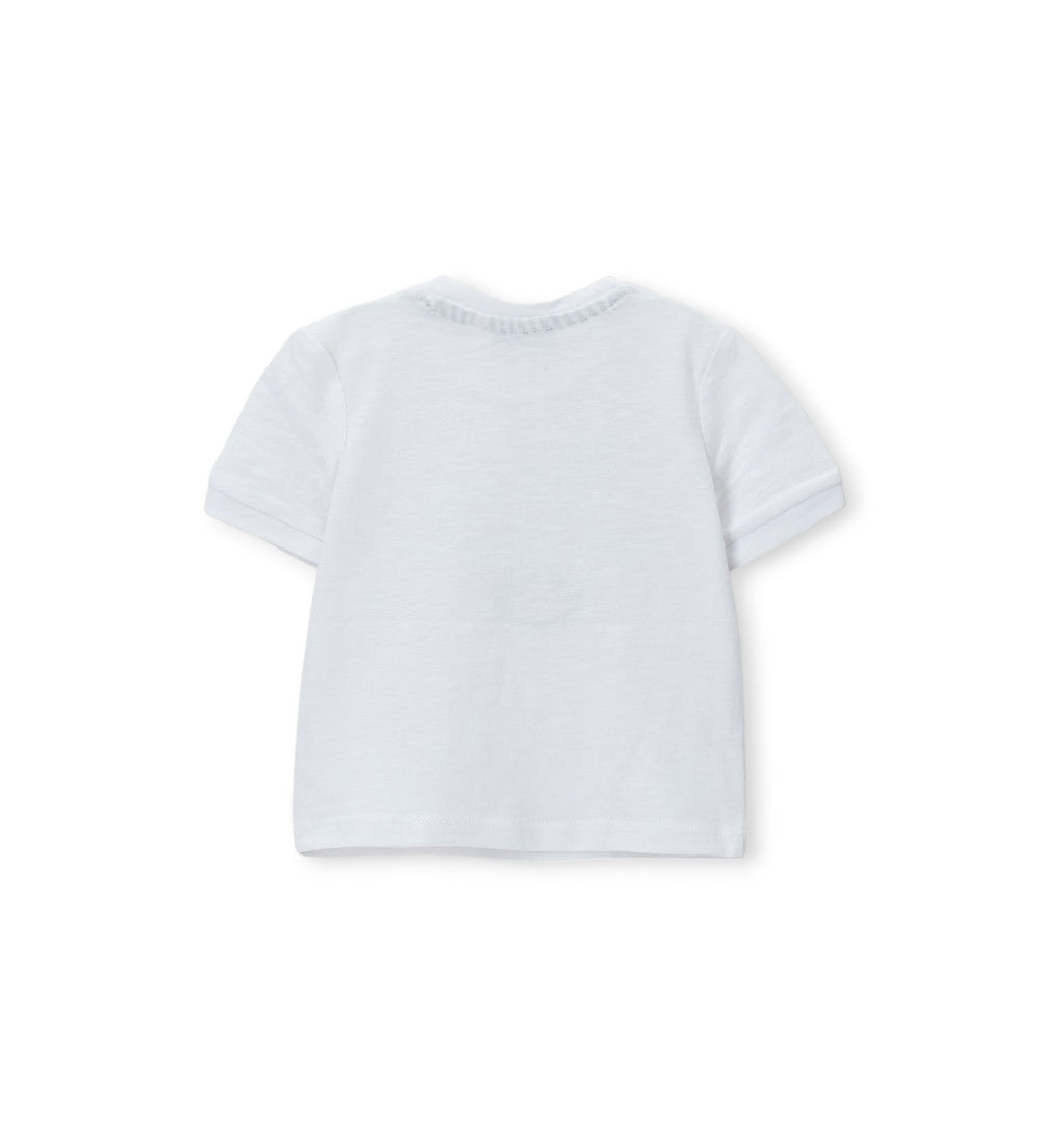 Newborn - T-shirt embroidery 9 - 12 M White