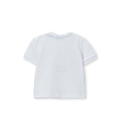 Newborn - T-shirt embroidery 9 - 12 M White