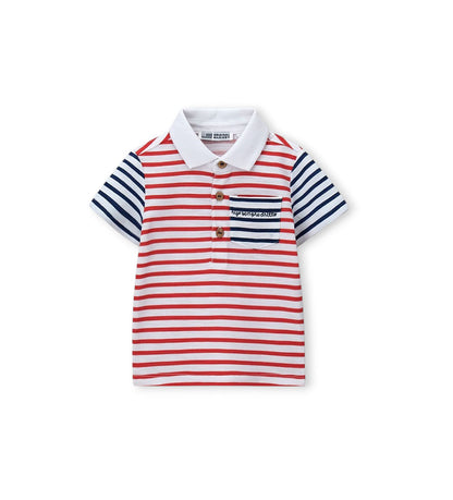 Newborn - Short-sleeved polo shirt 9 - 12 M Red