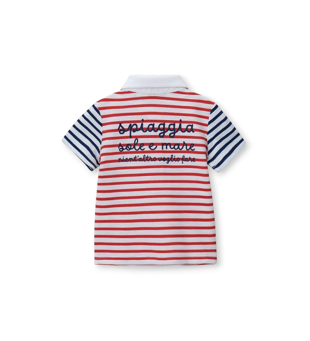 Newborn - Short-sleeved polo shirt 9 - 12 M Red