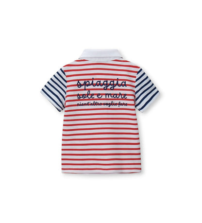 Newborn - Short-sleeved polo shirt 9 - 12 M Red