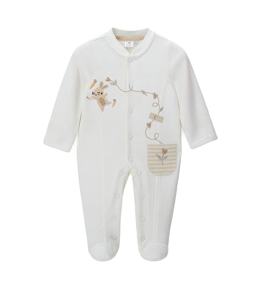 Newborn - Onesie with gloves White 1M