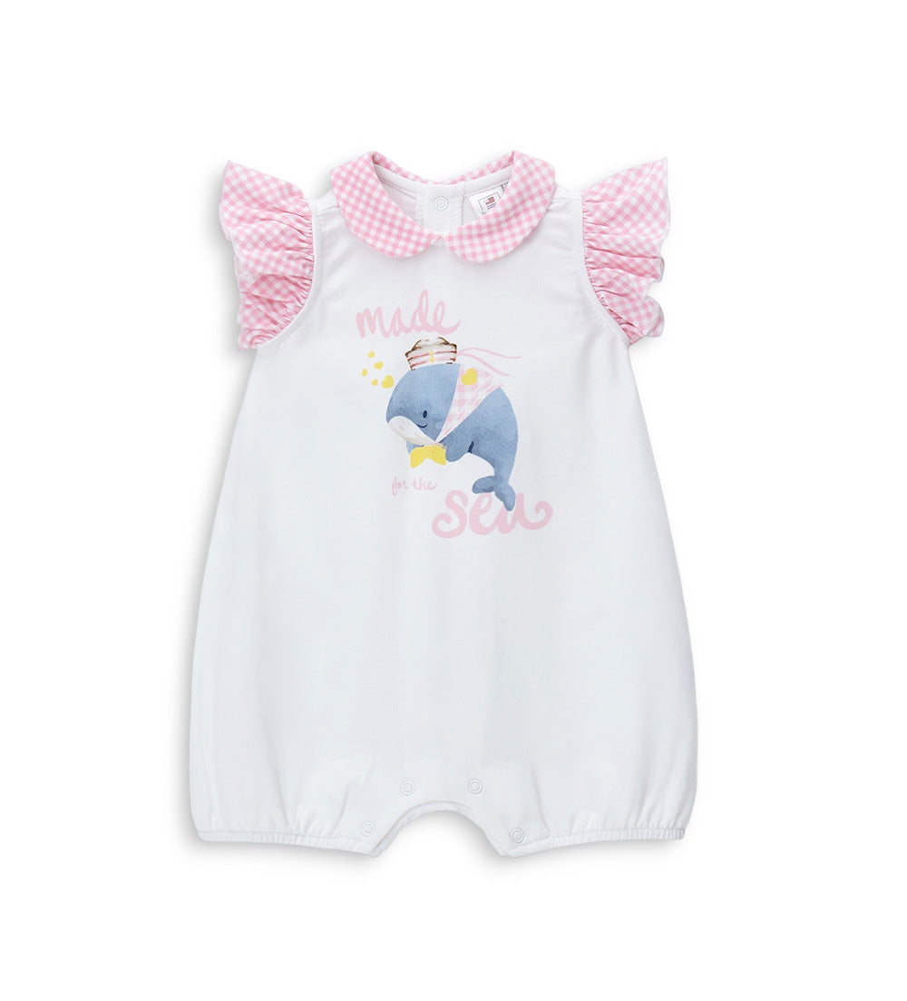 Newborn - Whale romper White 1M