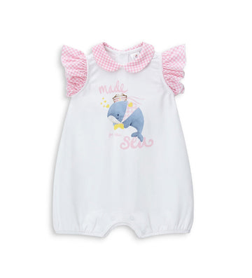 Newborn - Whale romper White 1M