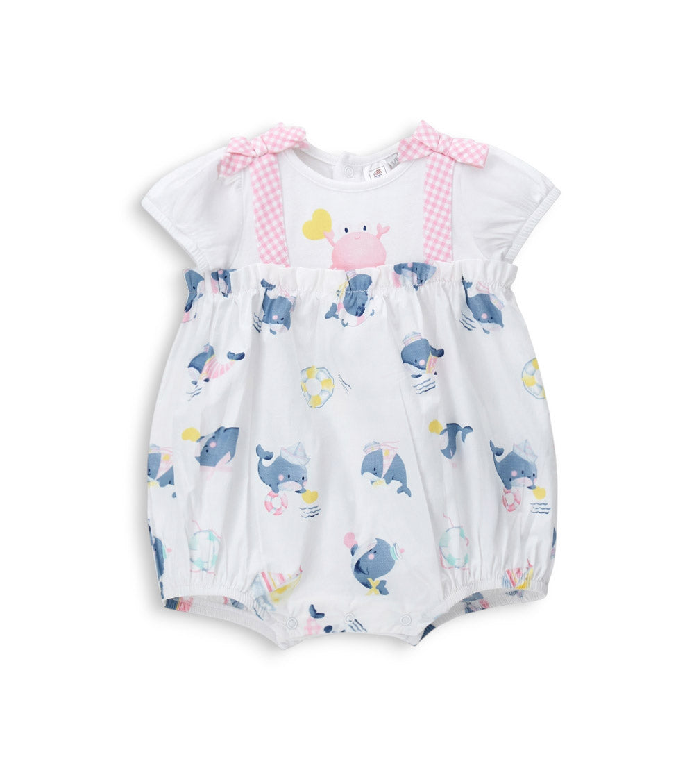 Newborn - Cotton romper White 1M