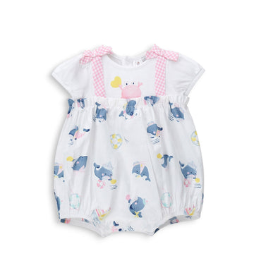 Newborn - Cotton romper White 1M
