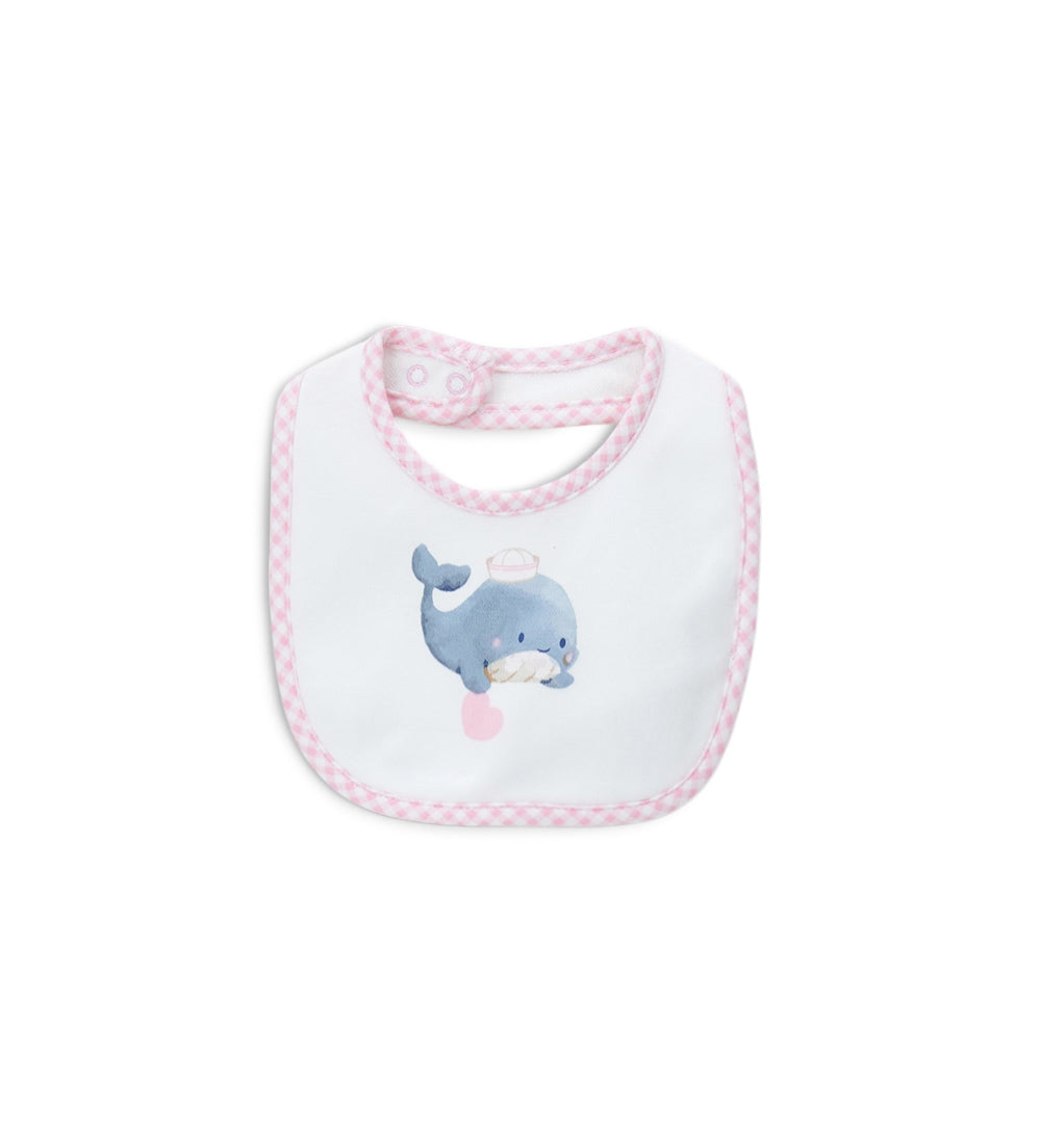 Newborn - Whale bib White UNI