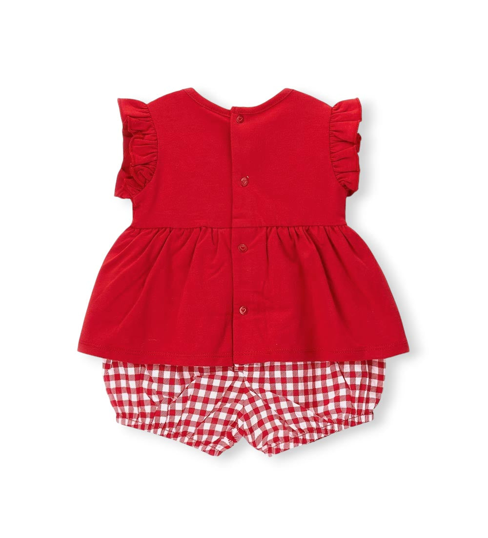 Newborn - Romper with flowers 1M White