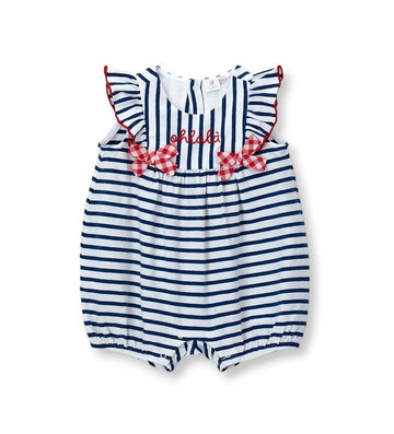 Newborn - Striped romper 1M White
