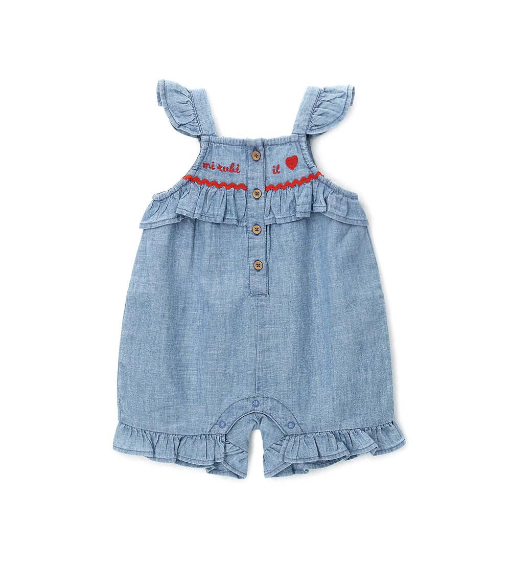 Newborn - Overalls with ruffles 1M Denim