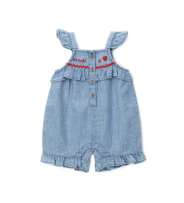 Newborn - Overalls with ruffles 1M Denim