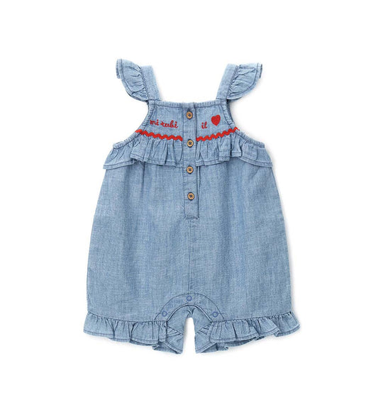 Newborn - Overalls with ruffles 1M Denim