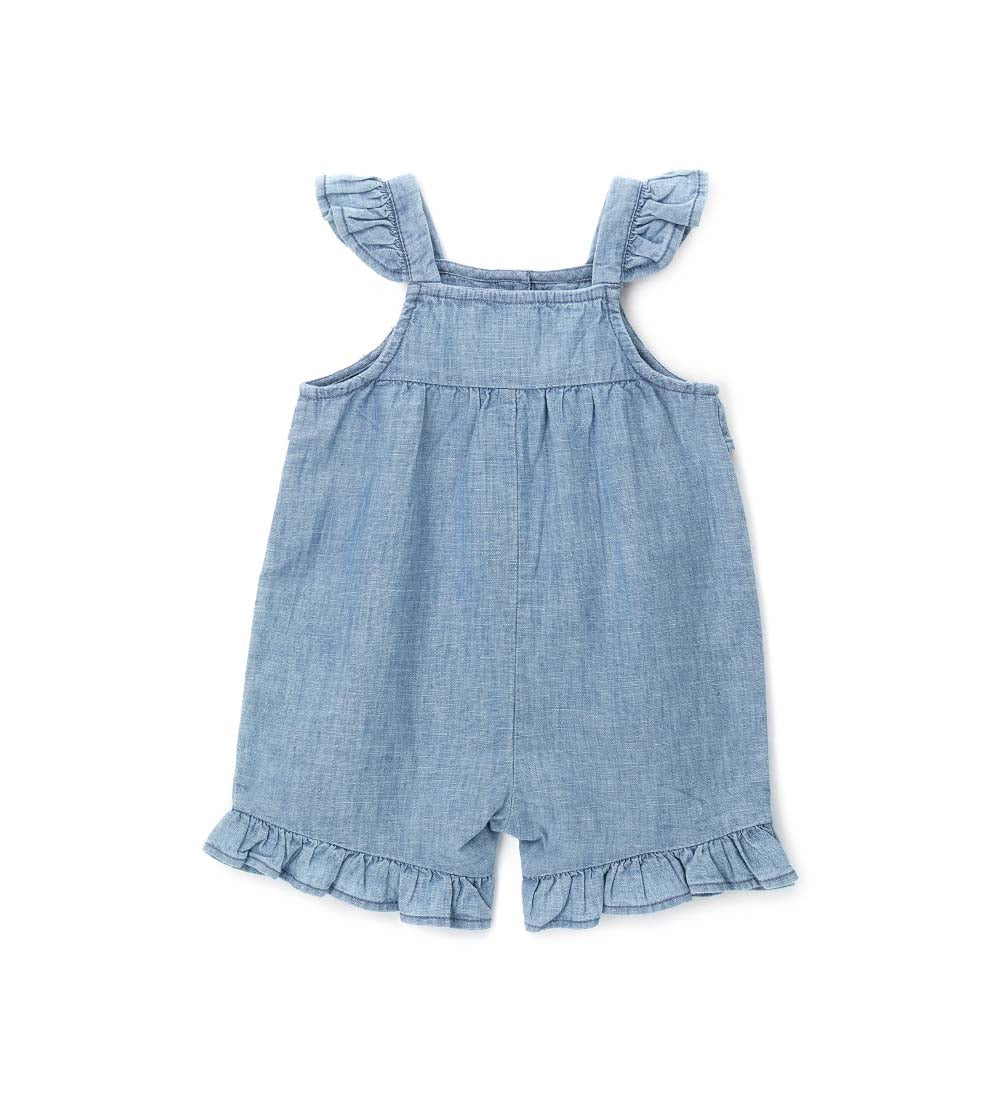 Newborn - Overalls with ruffles 1M Denim