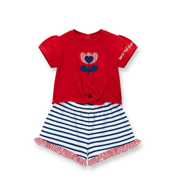 Newborn - T-shirt and bermuda shorts set 1M Red