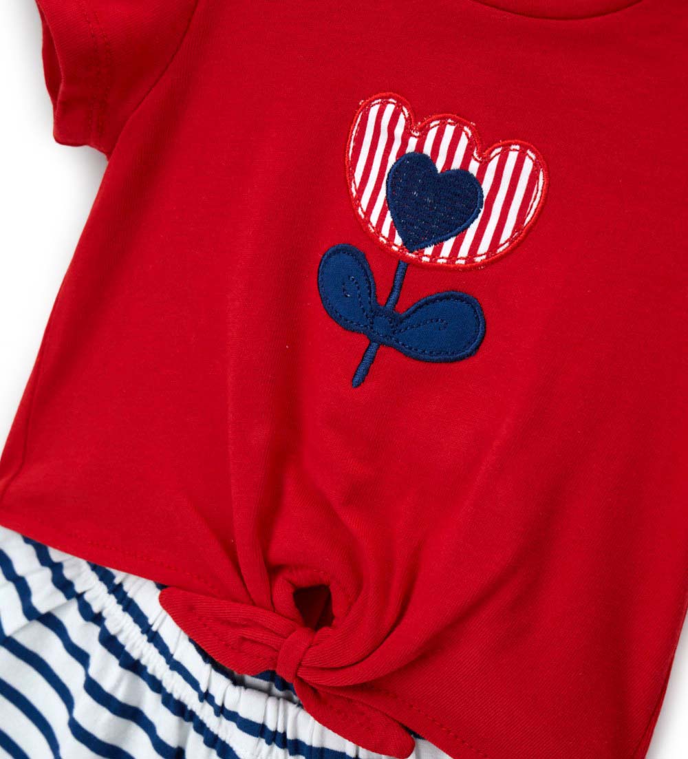 Newborn - T-shirt and bermuda shorts set 1M Red