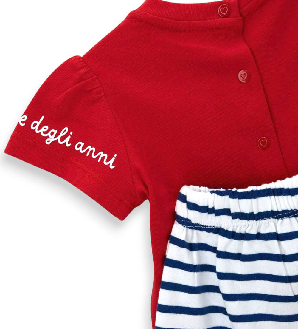 Newborn - T-shirt and bermuda shorts set 1M Red