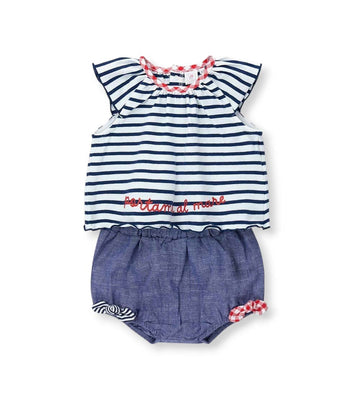 Newborn - T-shirt and bermuda shorts set 1M Blue