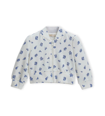 Newborn - Teddy jacket with flowers 9 - 12 M White